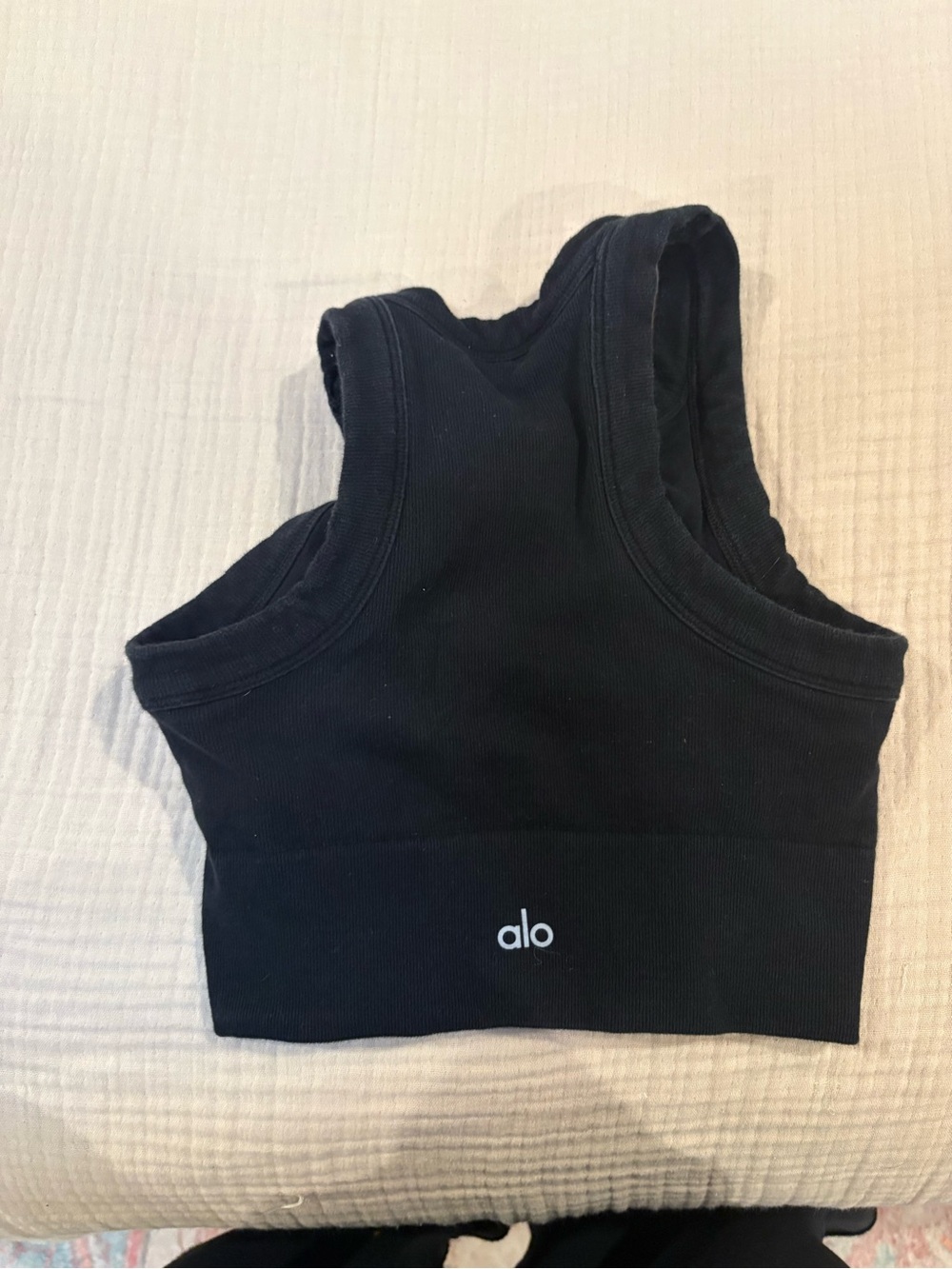 Alo Aspire Black Cropped Tank Top - Size L